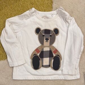 Burberry Kids White Bear Appliqué Shirt